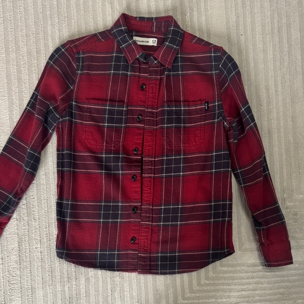 Abercrombie Kids Red and Blue Plaid Button Down Shirt